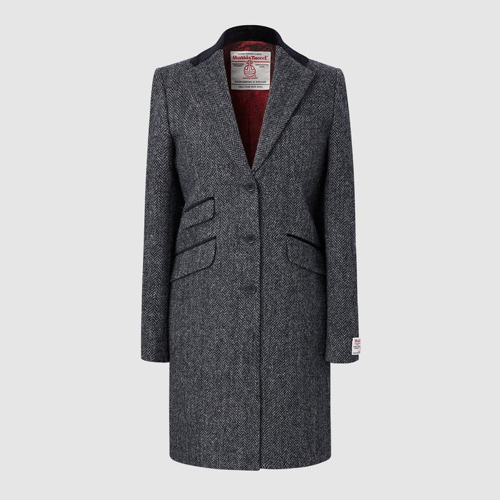 Tori 3/4 Ladies Coat frakke af Harris Tweed, charcoal koksgrå