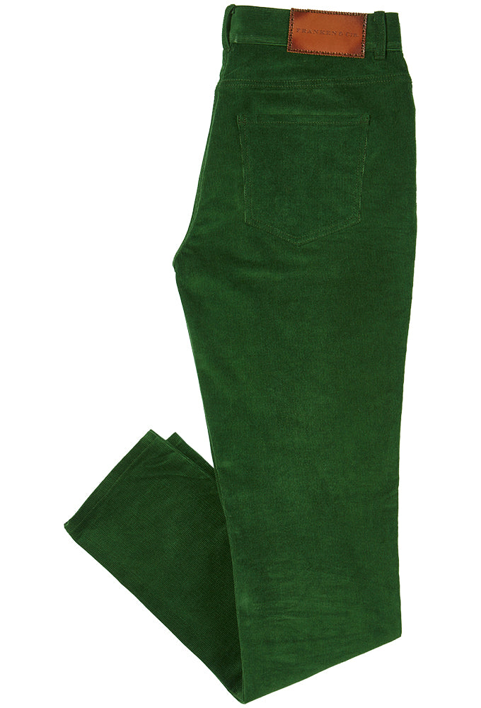Fløjlsbukser, dame, racing grøn