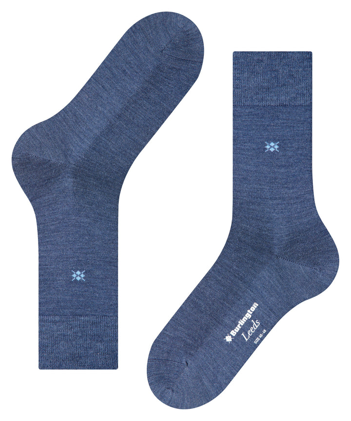 Burlington Leeds sokker, uld/bomuld, mørkeblå melange