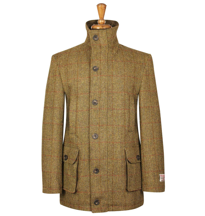 Boyd Field Coat Harris Tweed, mustard herringbone