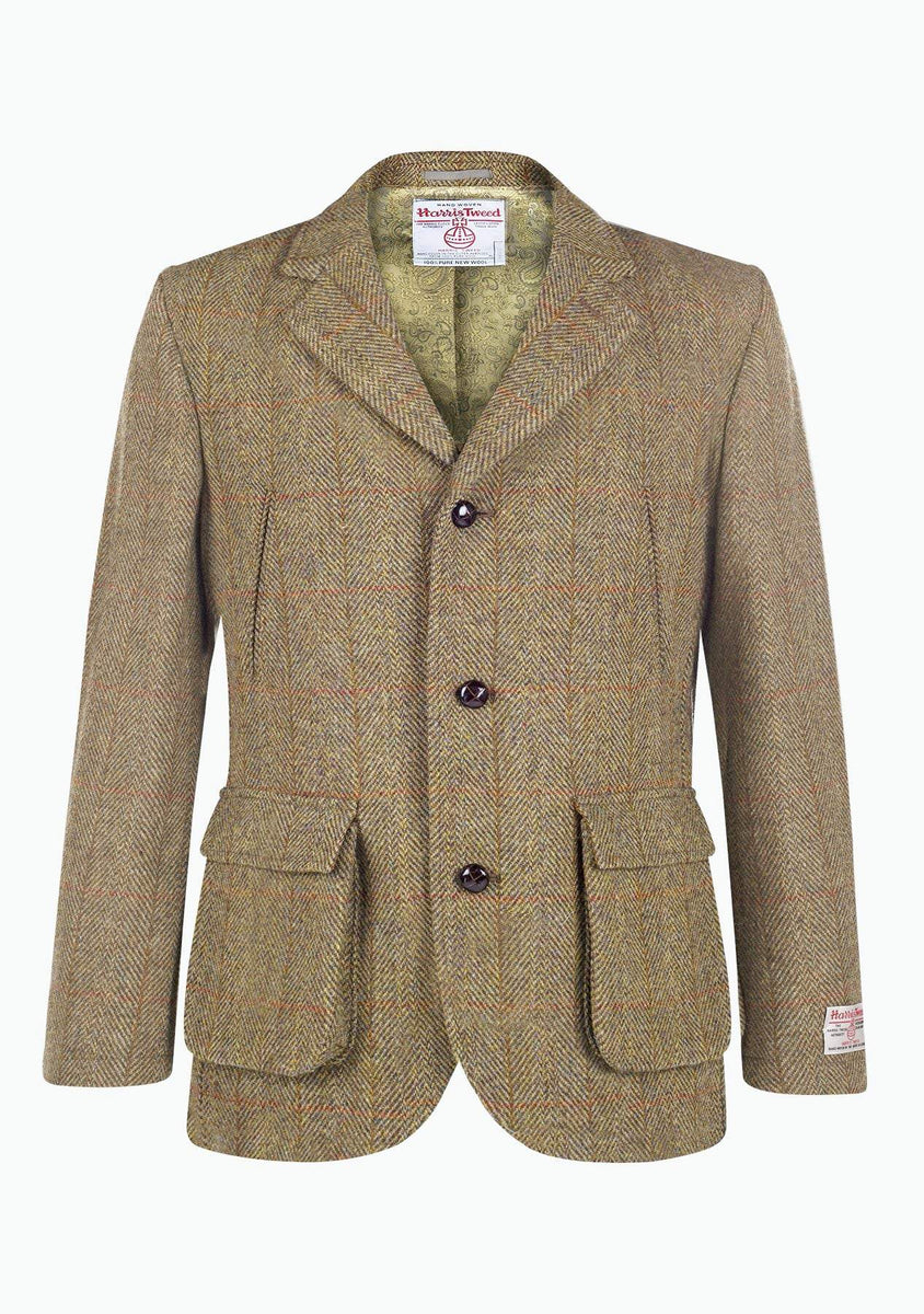 Callum Utility Jacket Harris Tweed mustard herringbone