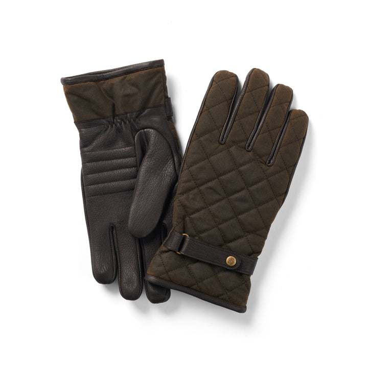 Handske Wax-Leather, oilskin/læder, oliven/brun