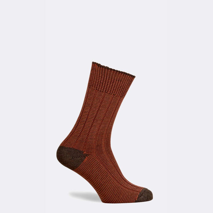 Pennine Dartmoor Boot Socks, merino, mocha/rust