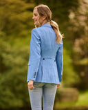 Carola blazer dame, hør, royal blå