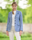 Carola blazer dame, ren silke, blå med overtern, farve 135