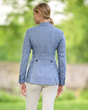 Carola blazer dame, ren silke, blå med overtern, farve 135
