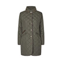 Gabby quiltet jakke med Harris Tweed detaljer, olivengrøn