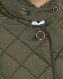 Gabby quiltet jakke med Harris Tweed detaljer, olivengrøn