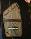 Gabby quiltet jakke med Harris Tweed detaljer, olivengrøn