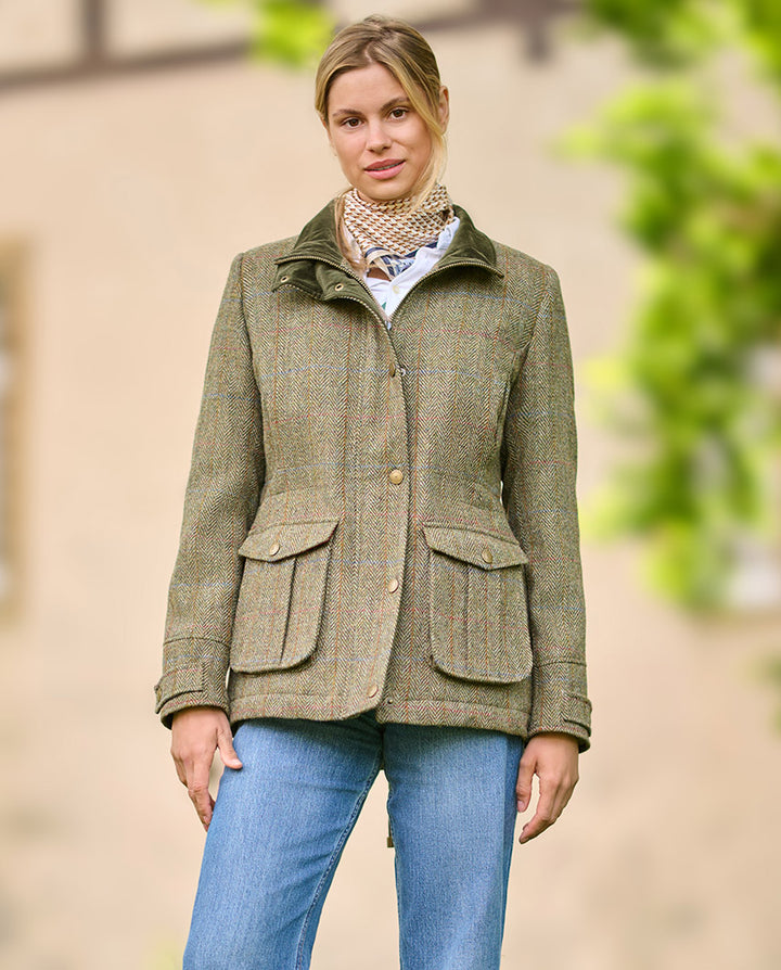 Bailey Field Coat dame, Harris Tweed, light green