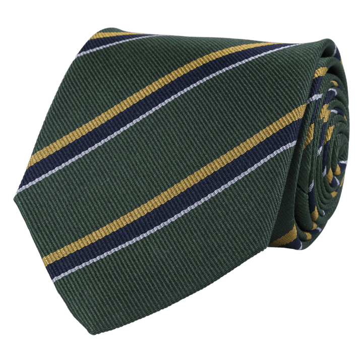 Slips, grønt med regiment striber, silke