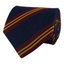 Slips, blå med vinrød/guld regiment striber, silke