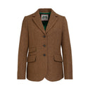 Fischgrat tweed blazer, dame, brun herringbone