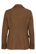 Fischgrat tweed blazer, dame, brun herringbone