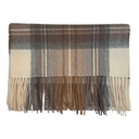 Halstørklæde, beige tartan tern, uld