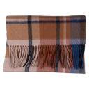 Halstørklæde, bruntonet tartan tern, uld