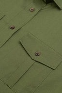 Skjorte Anna safari, dame, twill, olivengrøn