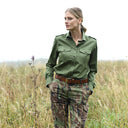 Skjorte Anna safari, dame, twill, olivengrøn