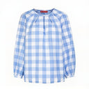 Sommer bluse, Vichy, blå/hvid tern
