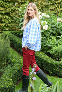 Sommer bluse, Vichy, blå/hvid tern