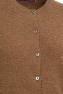 Franken & Cie Ladies Cardigan, lys brun Super Geelong lammeuld