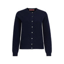 Franken & Cie Ladies Cardigan, marineblå Super Geelong lammeuld
