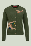 Duckie Ladies Cardigan, grøn merinould