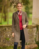 Emilia Tweed Coat dame, Cashmere and Wool Tweed, green hill tweed