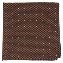 Pocket square charmeklud, brun med orange og hvide prikker, bomuld