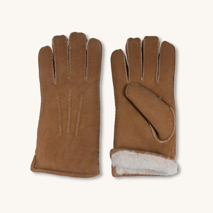 Handske Shearling, lammeskind, cognac