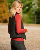 Lea tweed vest, Harris Tweed, koksgrå (charcoal)