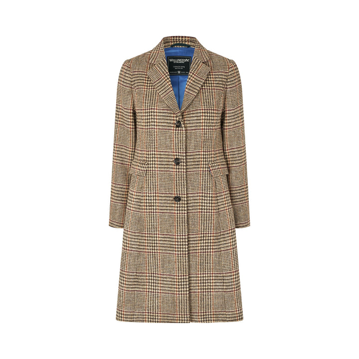 Emilia Tweed Coat dame, Harris Tweed, Prince of Wales tern