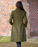 Emilia Tweed Coat dame, Harris Tweed, green overcheck