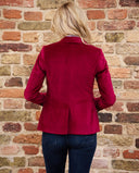 Ami kort blazer dame, velour, vinrød