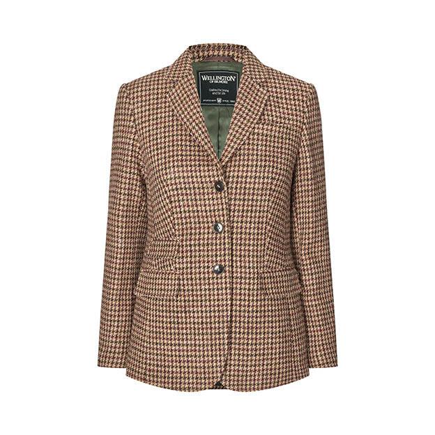 Carola blazer dame, Harris Tweed, country houndstooth