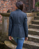 Carola blazer dame, Harris Tweed, blue herringbone 610
