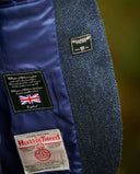 Carola blazer dame, Harris Tweed, blue herringbone 610