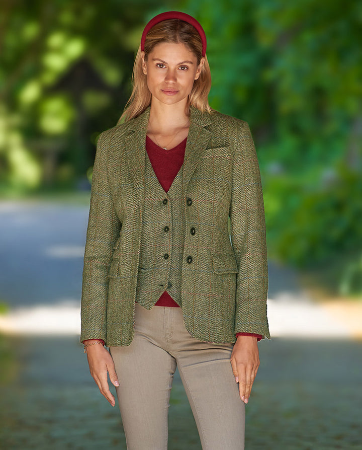 Carola blazer dame, Harris Tweed, light green 630
