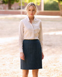 Pencil Skirt nederdel Harris Tweed, blue herringbone, farve 610