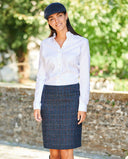 Pencil Skirt nederdel Harris Tweed, Scottish blue, farve 613