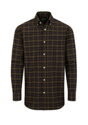 Ilkley Flannel skjorte, blå/oliven/brun