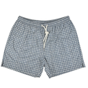Badeshorts Italian Seventies, retro blå med mønster