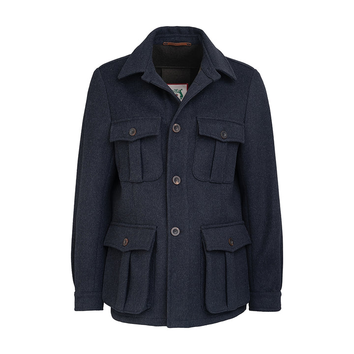 Franken & Cie Half Norfolk Fieldsports jakke, Doubleface Loden, blå