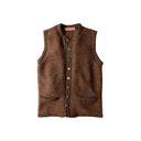 Franken & Cie strikvest, herre, brun Shetland lammeuld