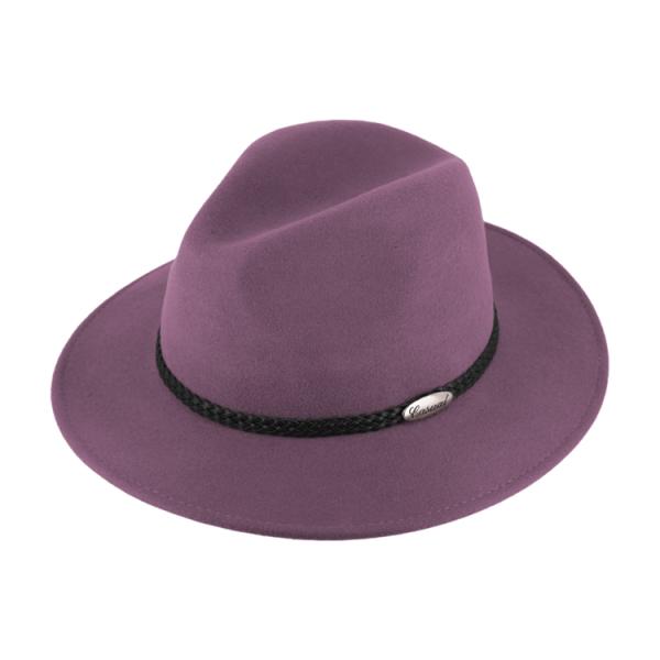 Royal Traveller Felt Fedora rejsehat, sammenfoldelig og vandtæt, malve