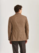 Morris Wool Silk Check Jacket, prince of wales mønster, brun