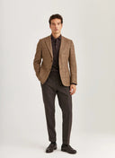Morris Wool Silk Check Jacket, prince of wales mønster, brun