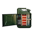 Jerrycan minibar, mellemstørrelse jerrycan med 2 glas, grøn