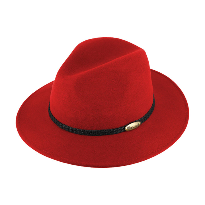 Royal Traveller Felt Fedora rejsehat, sammenfoldelig og vandtæt, rød