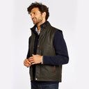 Mayfly Wax Oilskin Gilet vest, olivengrøn med Primaloft vattering